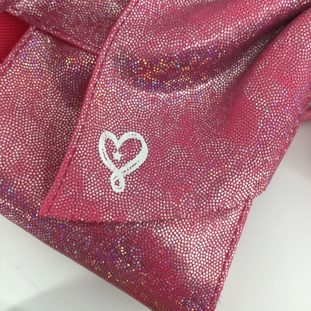JoJo‎ Siwa Hair Bows Jumbo Set Pink Metallic Glitter Rainbow Rhinestone Hearts